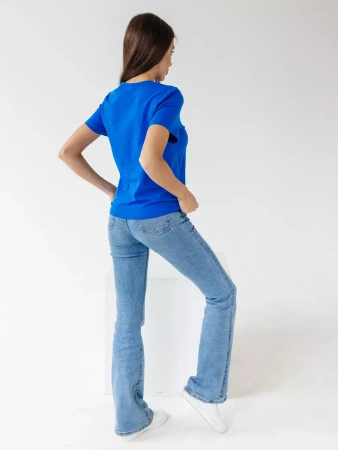 Короткая футболка приталенная одежда хлопок ФК561