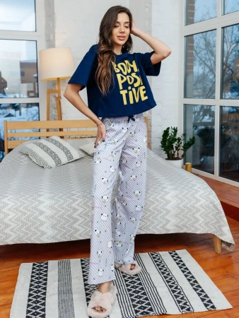 Пижама женская с штанами брючная большие размеры