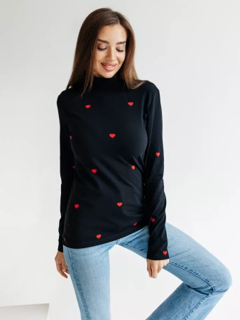 Водолазка женская облегающий лонгслив с принтом ДК572