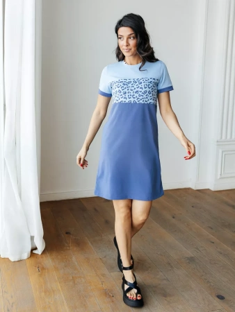 Платье домашнее женское больших размеров прямое повседневное