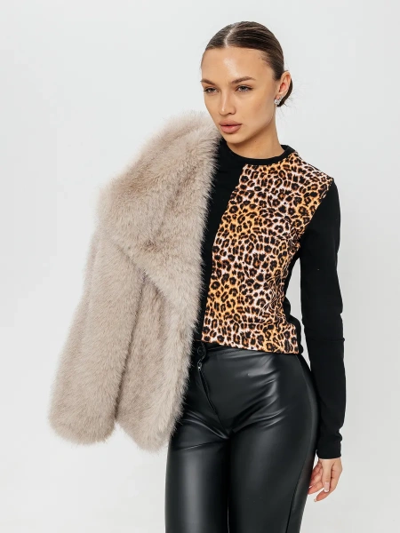 Лонгслив женский облегающий с принтом дк573