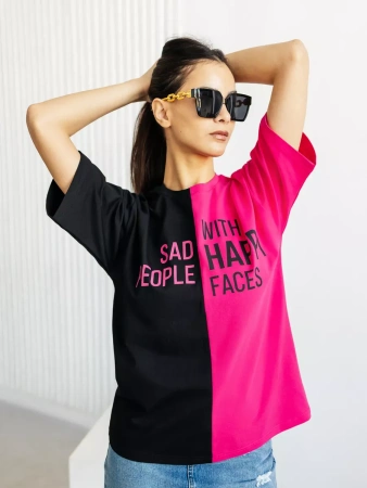 Футболка с принтом оверсайз больших размеров ФК531