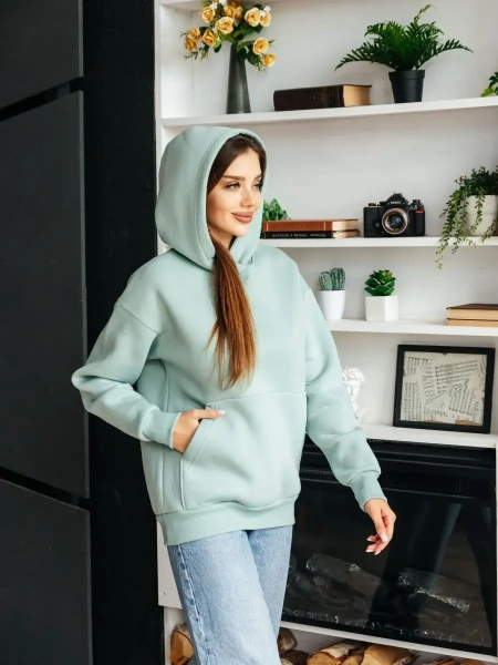 Однотонное худи с начесом