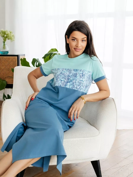 Платье домашнее женское больших размеров длинное ПЛК569