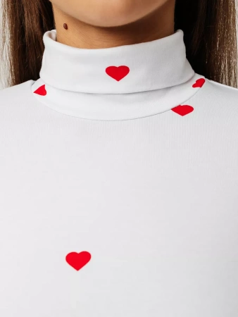 Водолазка женская облегающий лонгслив с принтом ДК572