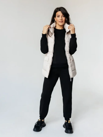 Брюки джоггеры на резинке домашние черные БФ595