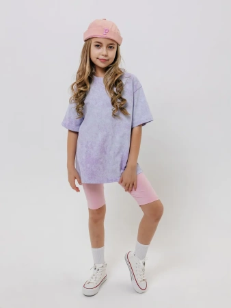 Футболка для девочки оверсайз с принтом хлопок