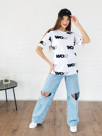 Футболка оверсайз нарядная одежда с принтом больших размеров