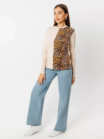 Лонгслив женский облегающий с принтом дк573