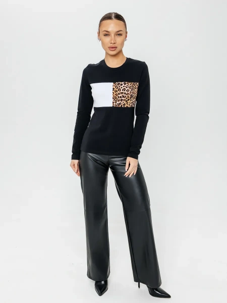 Лонгслив женский облегающий с принтом дк573