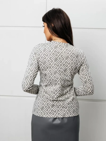 Лонгслив женский облегающий с принтом больших размеров дк571