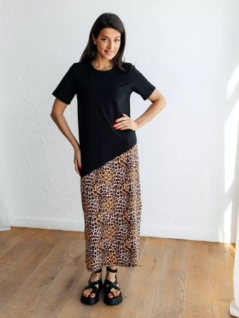 Платье женское леопардовое больших размеров длинное