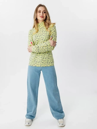 Водолазка женская облегающий лонгслив с принтом ДК572