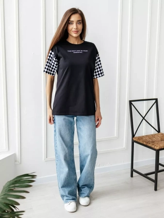 Футболка оверсайз с принтом длинная