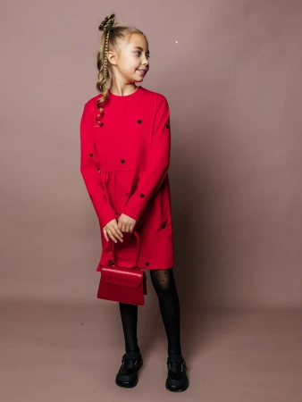 Платье для девочки с длинным рукавом яркое нарядное