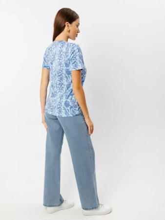 Футболка прямая с принтом хлопок больших размеров ФК561