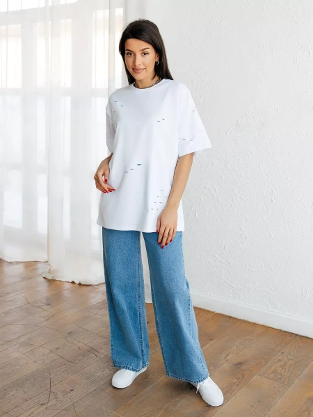 Футболка оверсайз большого размера с дырками