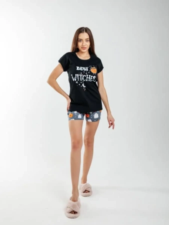 Пижама с шортами домашний костюм хлопок