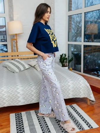 Пижама женская с штанами брючная большие размеры