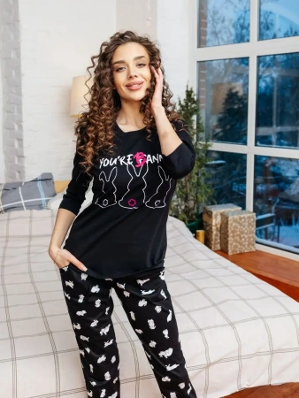 Пижама женская со штанами домашний костюм большие размеры