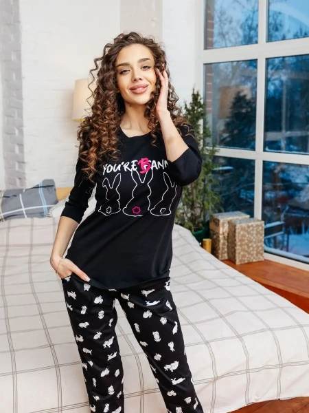 Пижама женская со штанами домашний костюм большие размеры