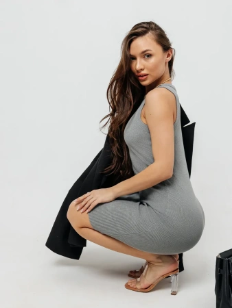 Платье женское в рубчик