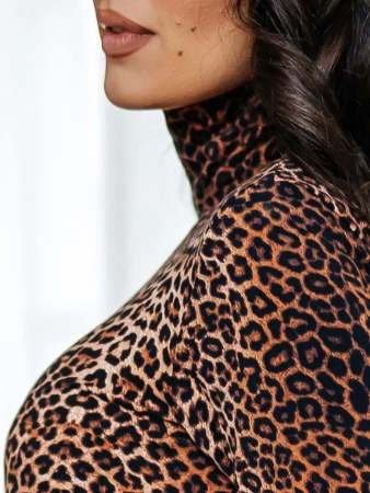 Водолазка женская облегающий лонгслив с принтом ДК572