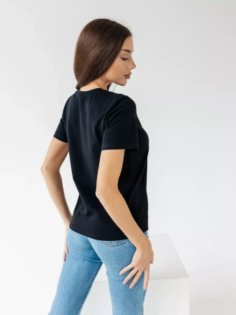 Короткая футболка приталенная одежда хлопок