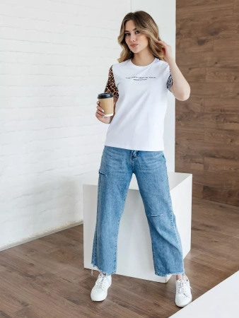 Футболка хлопок с принтом новогодняя больших размеров