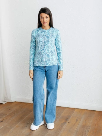 Лонгслив женский больших размеров с принтом дк571