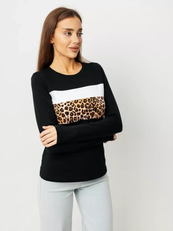 Лонгслив женский облегающий с принтом дк573