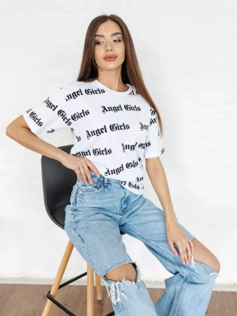 Футболка оверсайз с принтом большого размера