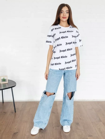 Футболка оверсайз с принтом большого размера