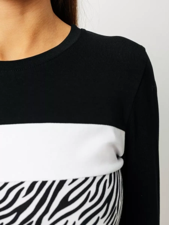 Лонгслив женский облегающий с принтом дк573