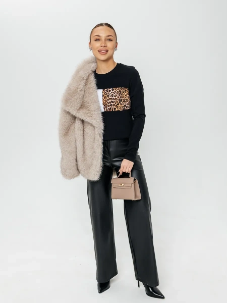 Лонгслив женский облегающий с принтом дк573