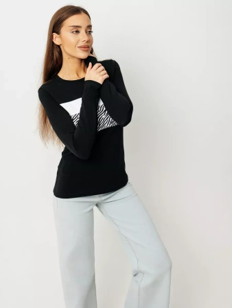 Лонгслив женский облегающий с принтом дк573