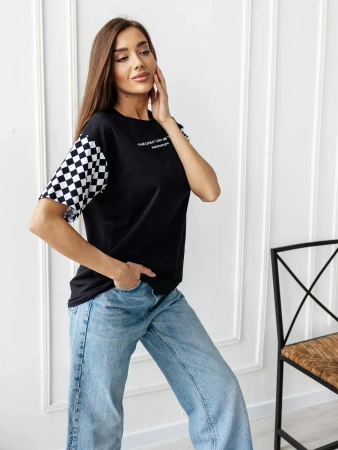 Футболка оверсайз с принтом длинная