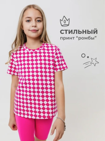 Футболка для девочки с принтом хлопок летняя пляжная