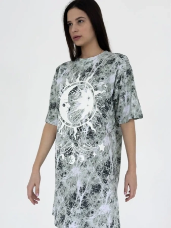 Трикотажное платье туника домашняя одежда