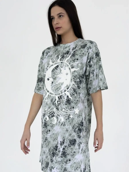 Трикотажное платье туника домашняя одежда