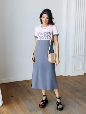 Платье женское домашнее трикотажное больших размеров ПЛК569