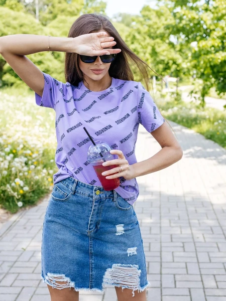 Футболка с принтом больших размеров новогодняя ФК561