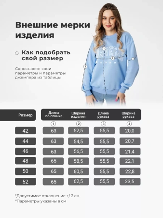 Свитшот женский толстовка больших размеров кофта ДФ579