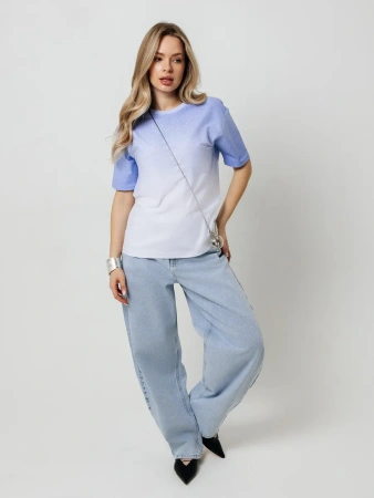 Футболка женская нарядная больших размеров хлопок