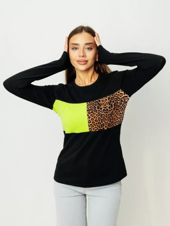 Лонгслив женский облегающий с принтом дк573