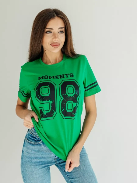 Футболка хлопок с принтом летняя больших размеров