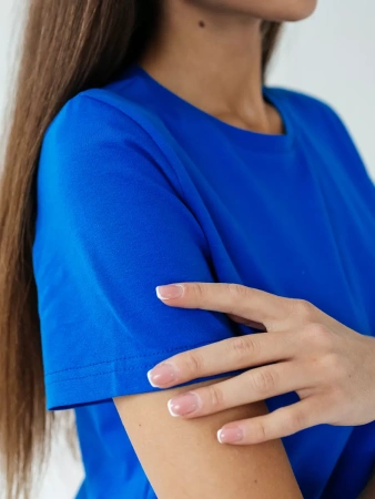 Короткая футболка приталенная одежда хлопок ФК561