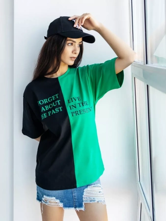 Футболка с принтом оверсайз больших размеров ФК531