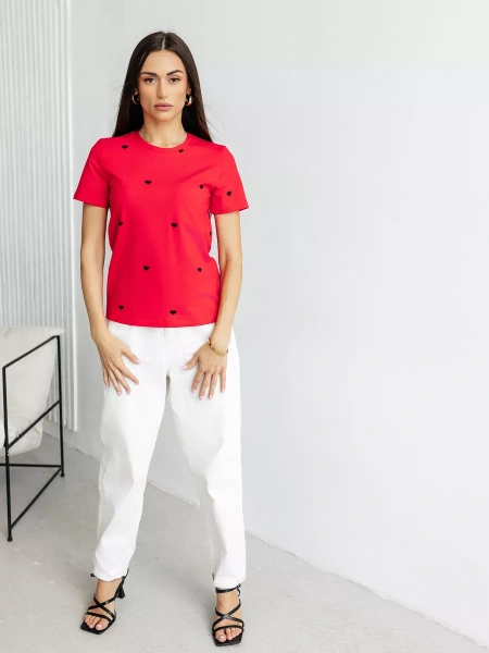 Футболка женская с принтом хлопок больших размеров ФК561