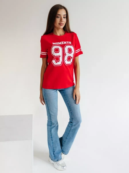 Футболка с принтом цифры больших размеров